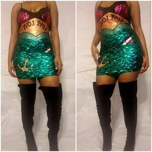 Sequin "Love Love" Bodycon Mini Dress